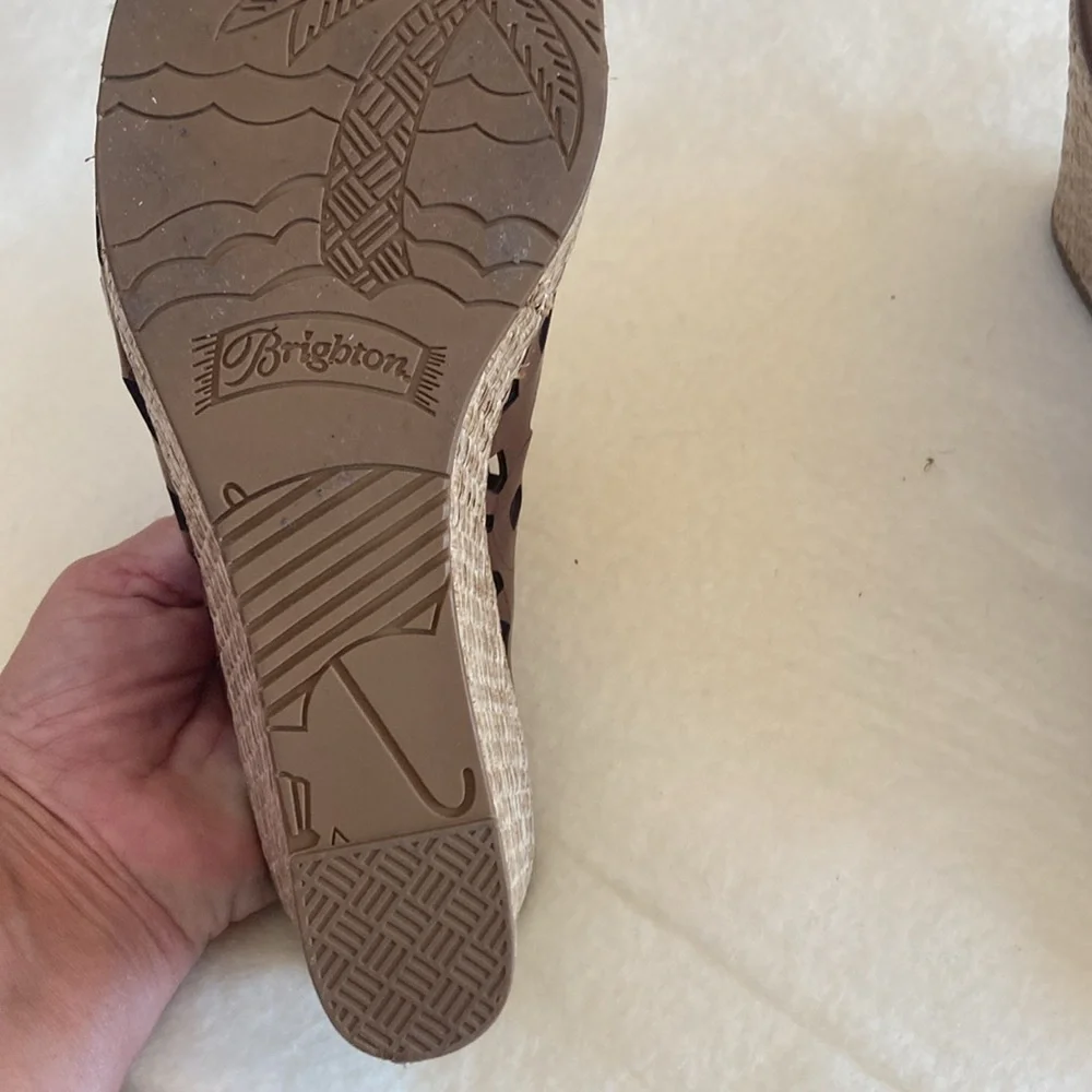 Brighton Brown Cutout Wedge Sandals